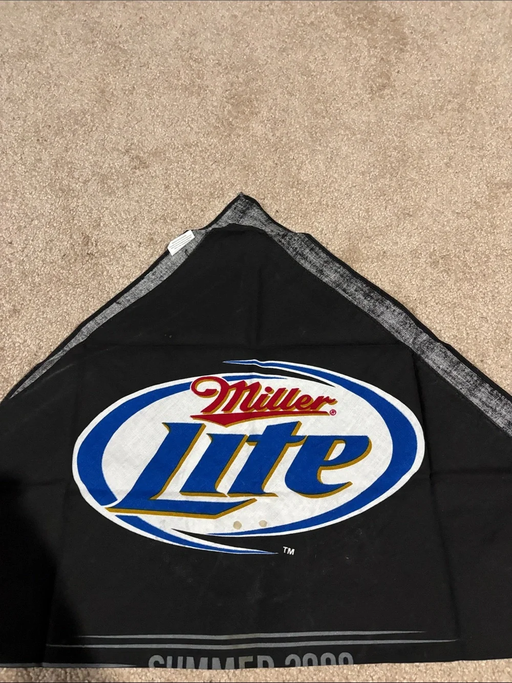 Harley-Davidson Black Bandana with White and Gold Emblems